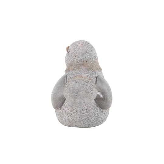 13" Gray Stone Country Bird Garden Sculpture Set